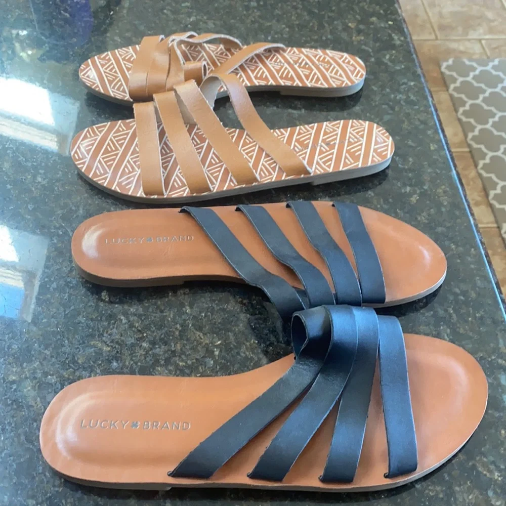 Lucky Brand pair of leather strappy sandals NWOB - Picture 7 of 12